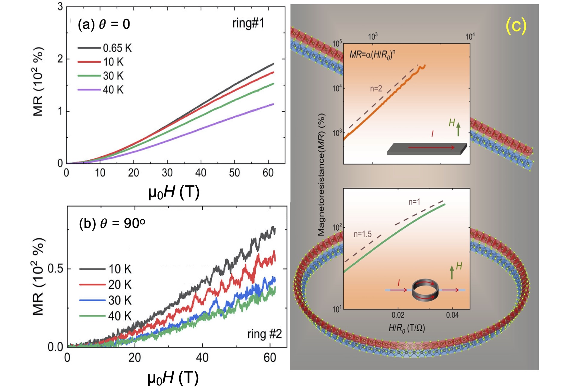Magnetoresistance of two TaSe3 devices
